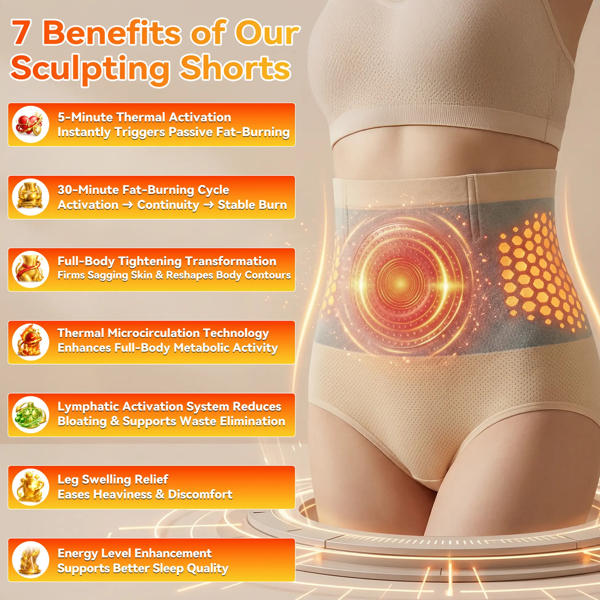 SEURICO® Moringa & Berberine 4-In-1 Micro-Particle Sculpting & Fat-Burn Shorts