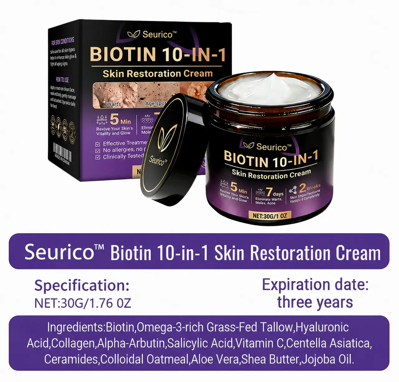 Seurico™ 10-in-1 Biotin Skin Restoration Cream