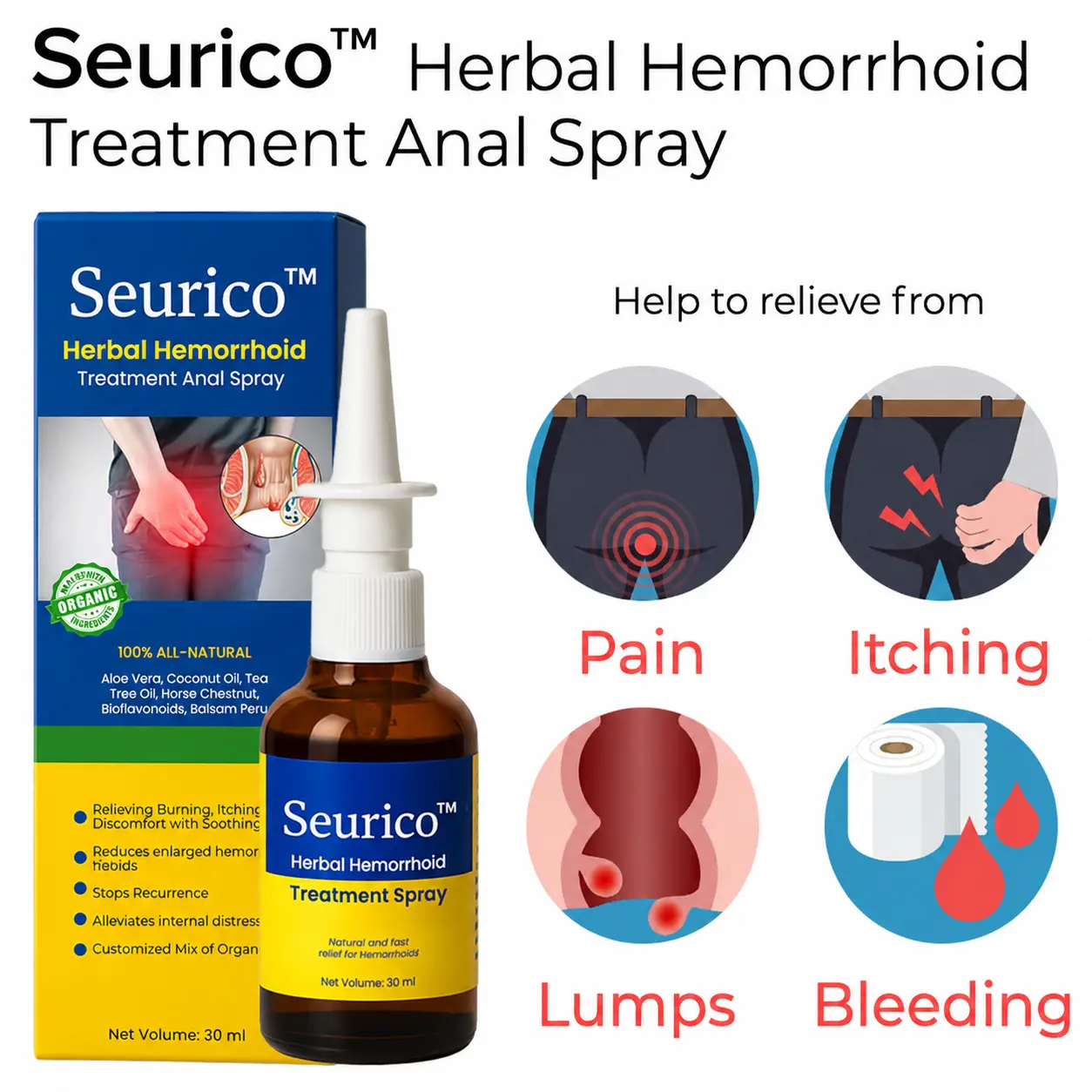 Seurico™ Touch-Free Hemorrhoid Relief Spray